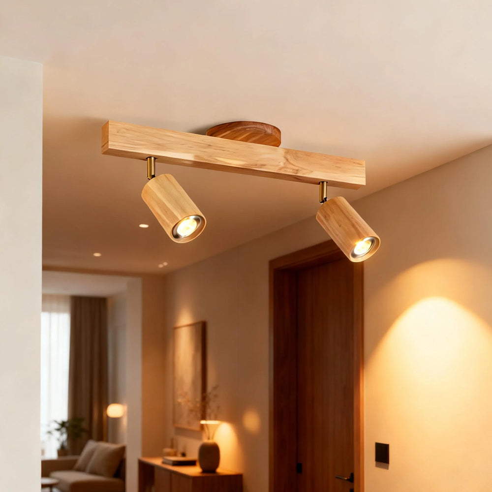 Houten Railverlichting LED Plafondlamp Wandlamp Natuurlijk Modern Woonkamer Eetkamer