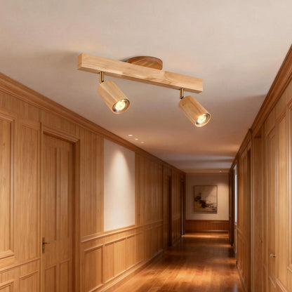 Houten Railverlichting LED Plafondlamp Wandlamp Natuurlijk Modern Woonkamer Eetkamer