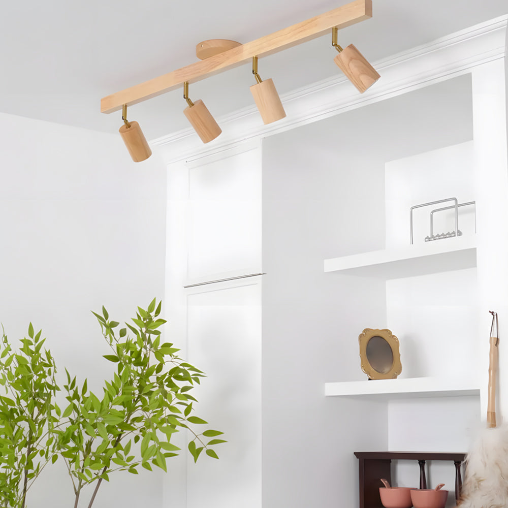 Houten Railverlichting LED Plafondlamp Wandlamp Natuurlijk Modern Woonkamer Eetkamer