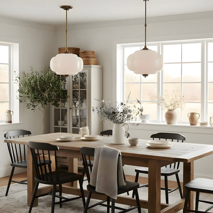 Hanglamp Pompoen Glas Vintage Messing Retro E14 Woonkamer Slaapkamer Hal