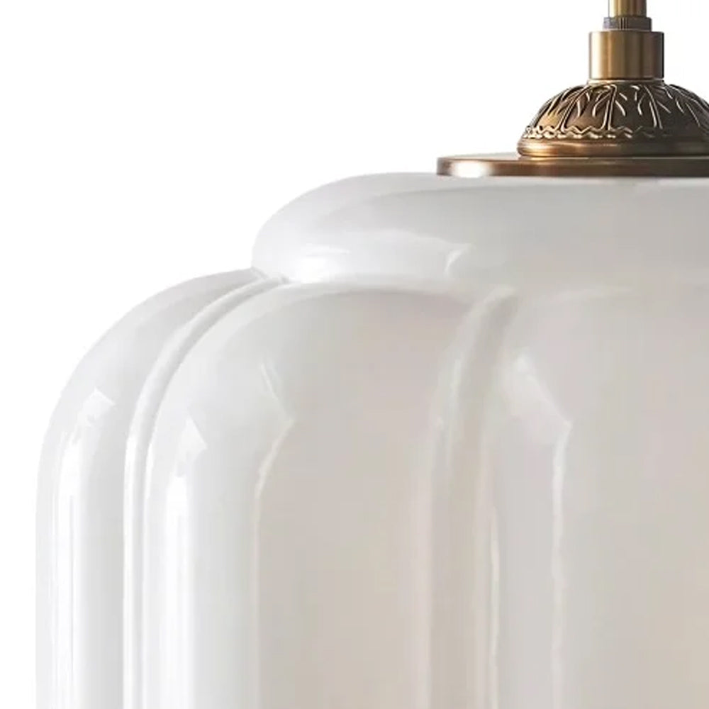 Hanglamp Pompoen Glas Vintage Messing Retro E14 Woonkamer Slaapkamer Hal
