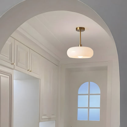 Glazen Hanglamp Vintage Amber Messing Retro E27 Eetkamer Woonkamer Slaapkamer