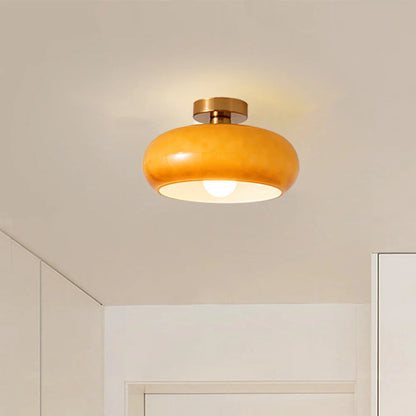 Glazen Hanglamp Vintage Amber Messing Retro E27 Eetkamer Woonkamer Slaapkamer