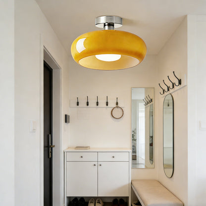 Glazen Hanglamp Vintage Amber Messing Retro E27 Eetkamer Woonkamer Slaapkamer