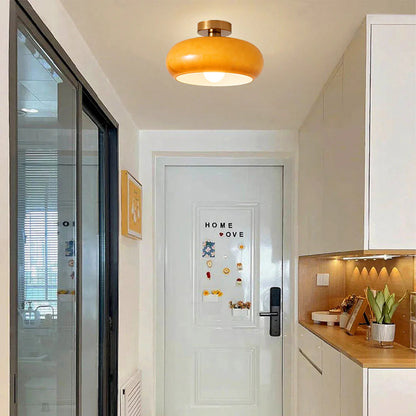 Glazen Hanglamp Vintage Amber Messing Retro E27 Eetkamer Woonkamer Slaapkamer