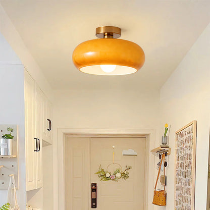 Glazen Hanglamp Vintage Amber Messing Retro E27 Eetkamer Woonkamer Slaapkamer