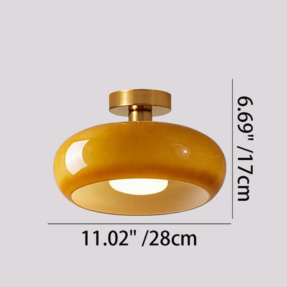 Glazen Hanglamp Vintage Amber Messing Retro E27 Eetkamer Woonkamer Slaapkamer