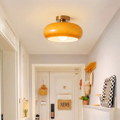 Glazen Hanglamp Vintage Amber Messing Retro E27 Eetkamer Woonkamer Slaapkamer