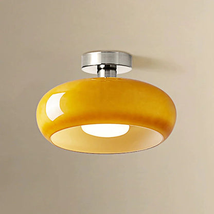 Glazen Hanglamp Vintage Amber Messing Retro E27 Eetkamer Woonkamer Slaapkamer