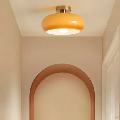 Glazen Hanglamp Vintage Amber Messing Retro E27 Eetkamer Woonkamer Slaapkamer