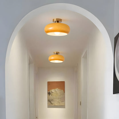 Glazen Hanglamp Vintage Amber Messing Retro E27 Eetkamer Woonkamer Slaapkamer