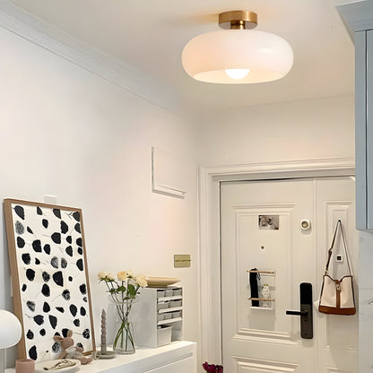 Glazen Hanglamp Vintage Amber Messing Retro E27 Eetkamer Woonkamer Slaapkamer