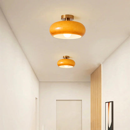 Glazen Hanglamp Vintage Amber Messing Retro E27 Eetkamer Woonkamer Slaapkamer