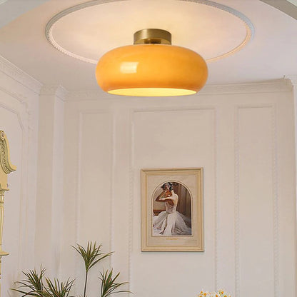 Glazen Hanglamp Vintage Amber Messing Retro E27 Eetkamer Woonkamer Slaapkamer