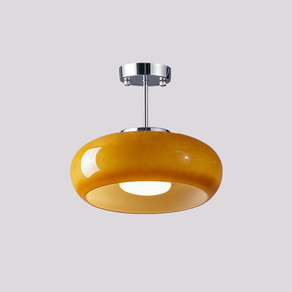 Glazen Hanglamp Vintage Amber Messing Retro E27 Eetkamer Woonkamer Slaapkamer