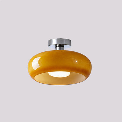 Glazen Hanglamp Vintage Amber Messing Retro E27 Eetkamer Woonkamer Slaapkamer