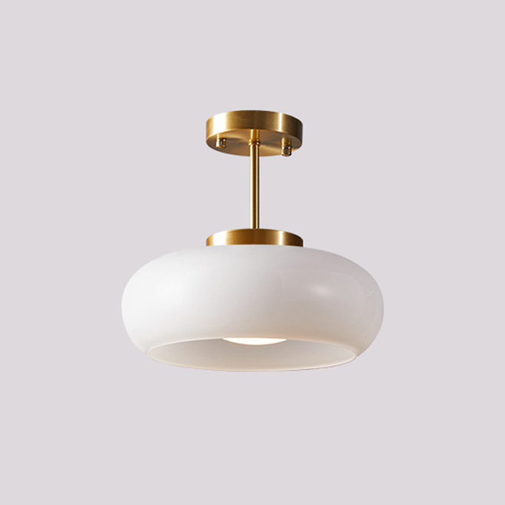 Glazen Hanglamp Vintage Amber Messing Retro E27 Eetkamer Woonkamer Slaapkamer