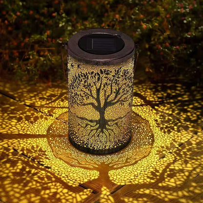 Solar Lantaarn Boom Patroon IP55 Waterdicht Tuin Hangend Staand Villa LED