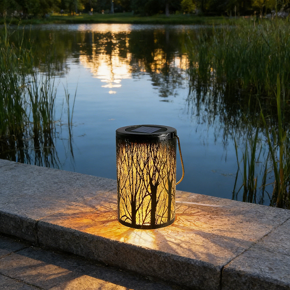 Solar Lantaarn Boom Patroon IP55 Waterdicht Tuin Hangend Staand Villa LED