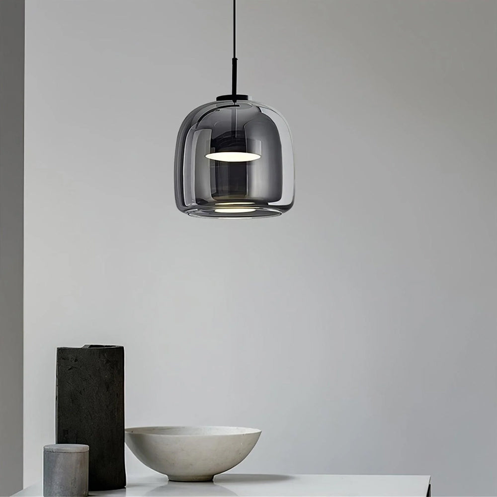 Hanglamp Gerookt Glas Koepel Vintage Minimalistisch LED Keuken Eetkamer Woonkamer Loft