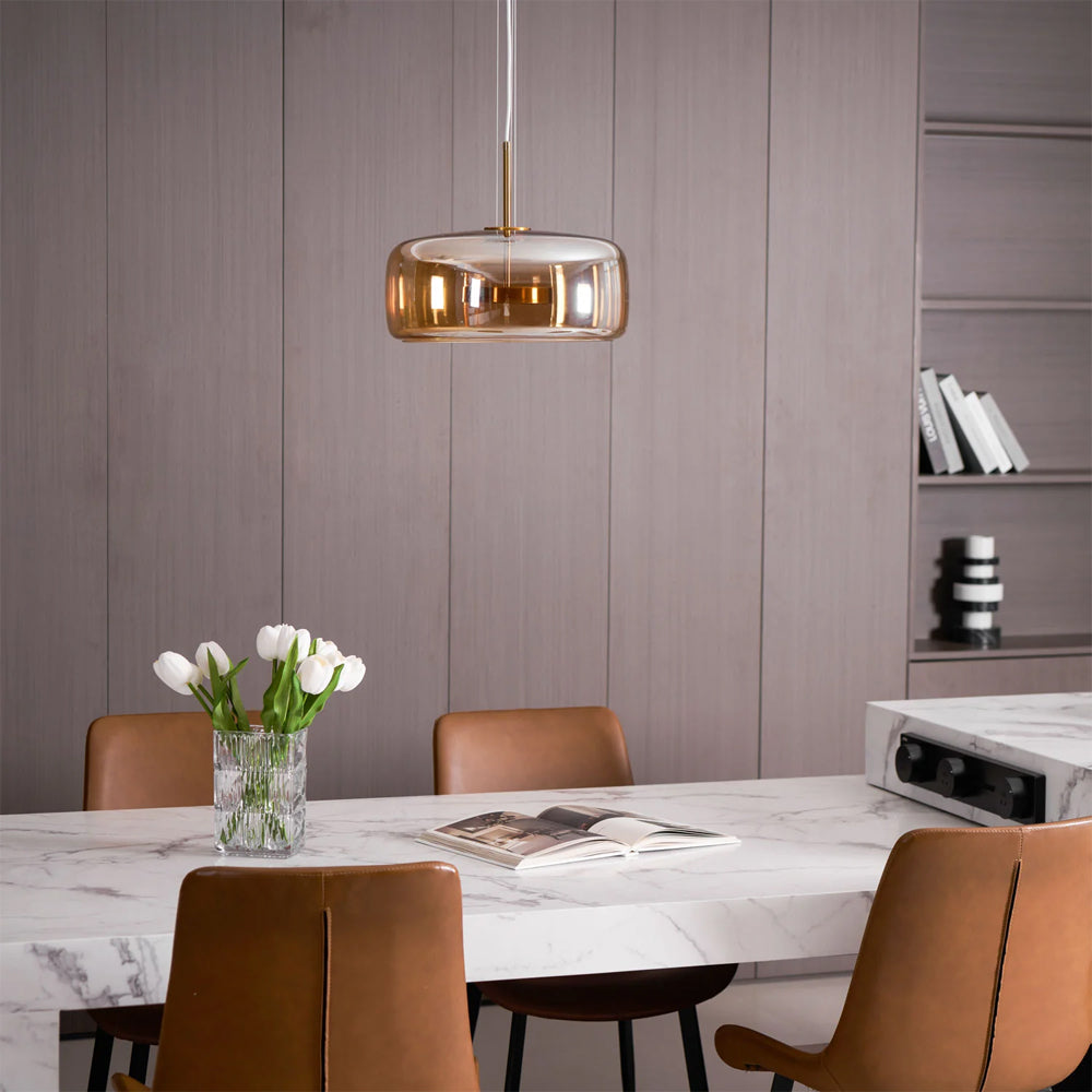 Hanglamp Gerookt Glas Koepel Vintage Minimalistisch LED Keuken Eetkamer Woonkamer Loft