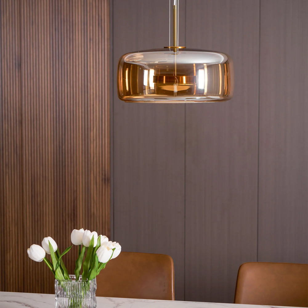 Hanglamp Gerookt Glas Koepel Vintage Minimalistisch LED Keuken Eetkamer Woonkamer Loft