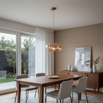 Hanglamp Gerookt Glas Koepel Vintage Minimalistisch LED Keuken Eetkamer Woonkamer Loft
