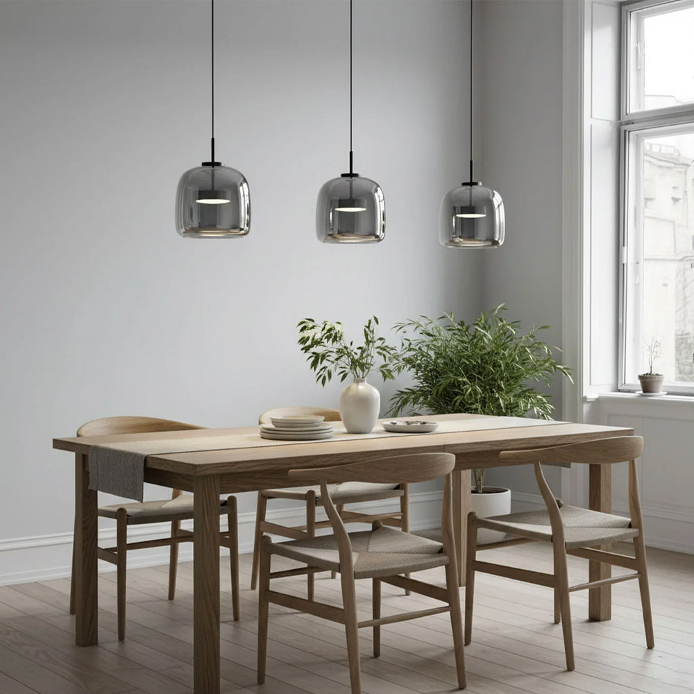 Hanglamp Gerookt Glas Koepel Vintage Minimalistisch LED Keuken Eetkamer Woonkamer Loft