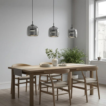 Hanglamp Gerookt Glas Koepel Vintage Minimalistisch LED Keuken Eetkamer Woonkamer Loft