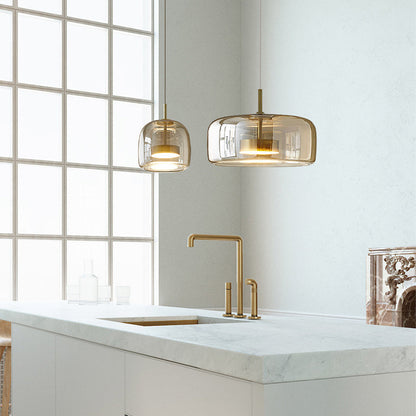 Hanglamp Gerookt Glas Koepel Vintage Minimalistisch LED Keuken Eetkamer Woonkamer Loft