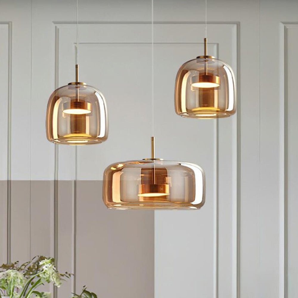 Hanglamp Gerookt Glas Koepel Vintage Minimalistisch LED Keuken Eetkamer Woonkamer Loft