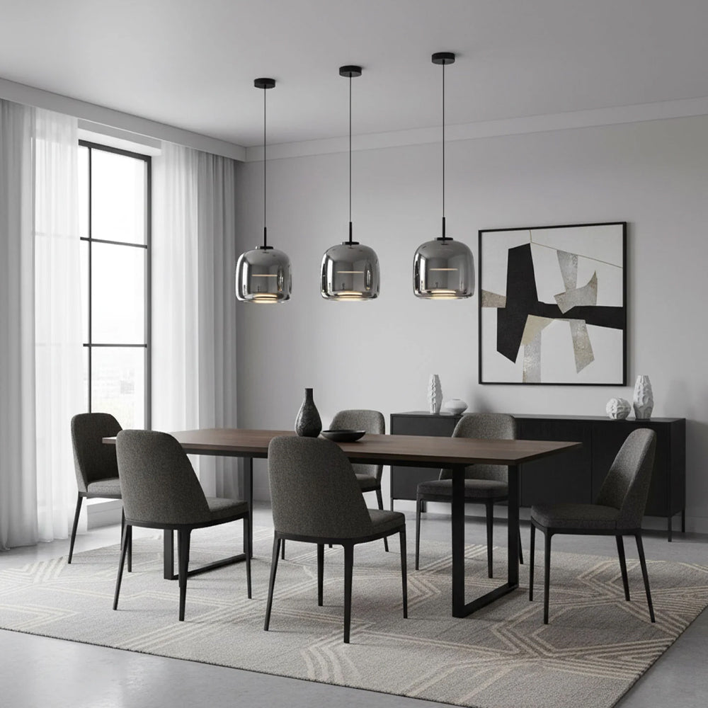 Hanglamp Gerookt Glas Koepel Vintage Minimalistisch LED Keuken Eetkamer Woonkamer Loft