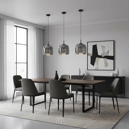 Hanglamp Gerookt Glas Koepel Vintage Minimalistisch LED Keuken Eetkamer Woonkamer Loft