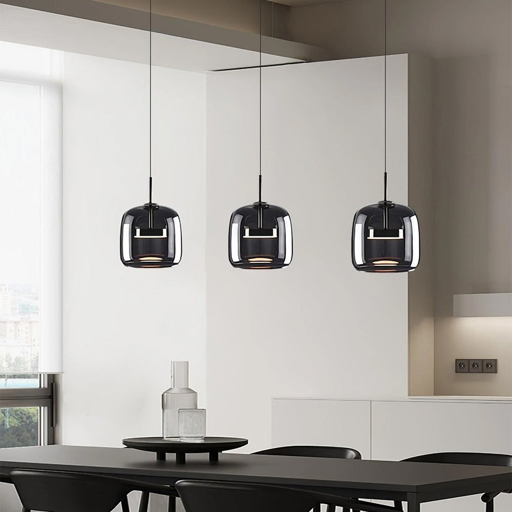 Hanglamp Gerookt Glas Koepel Vintage Minimalistisch LED Keuken Eetkamer Woonkamer Loft