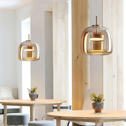 Hanglamp Gerookt Glas Koepel Vintage Minimalistisch LED Keuken Eetkamer Woonkamer Loft