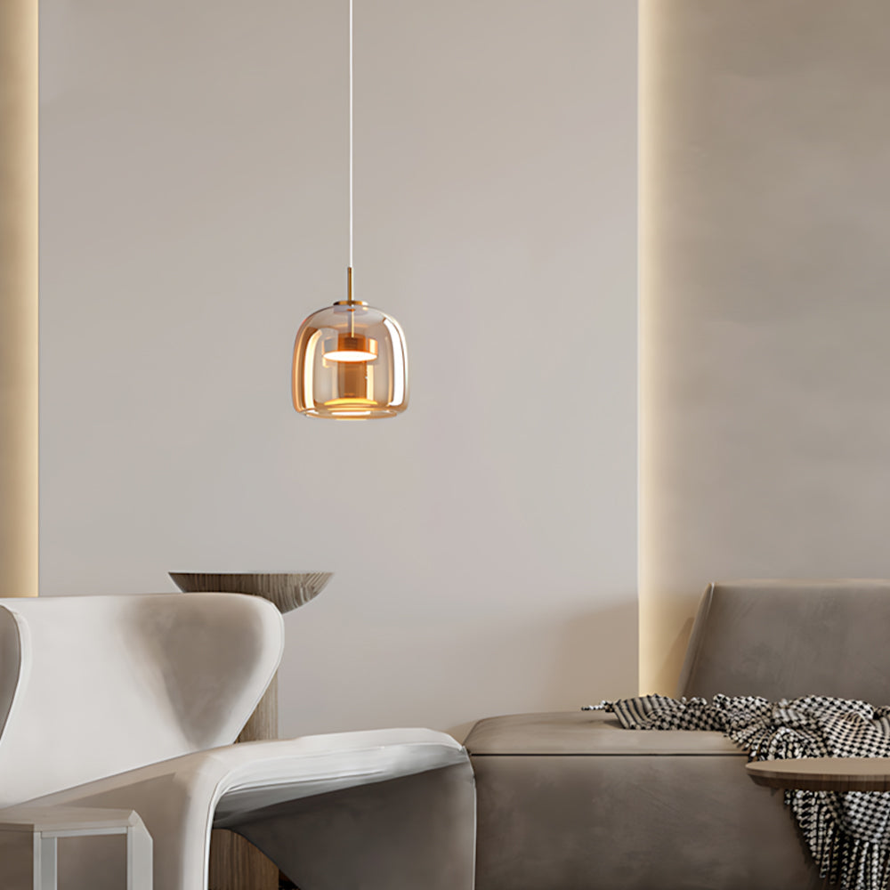 Hanglamp Gerookt Glas Koepel Vintage Minimalistisch LED Keuken Eetkamer Woonkamer Loft