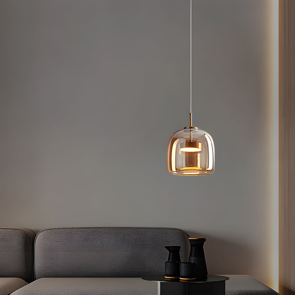 Hanglamp Gerookt Glas Koepel Vintage Minimalistisch LED Keuken Eetkamer Woonkamer Loft