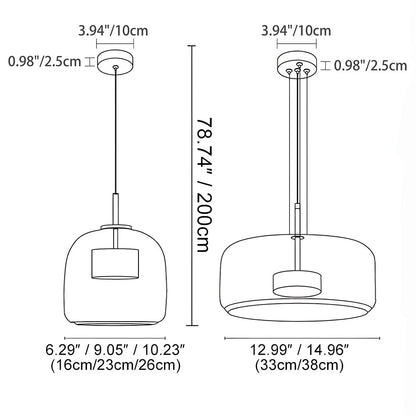 Hanglamp Gerookt Glas Koepel Vintage Minimalistisch LED Keuken Eetkamer Woonkamer Loft