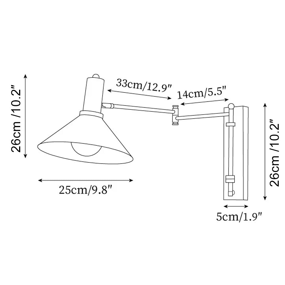 Wandlamp Zwenkbaar 360 Graden Metaal E27 Bedlamp Woonkamer Slaapkamer Modern