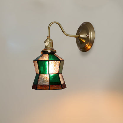 Wandlamp Tiffany Glas Koper Art Deco Vintage E27 Studeerkamer Hal Woonkamer