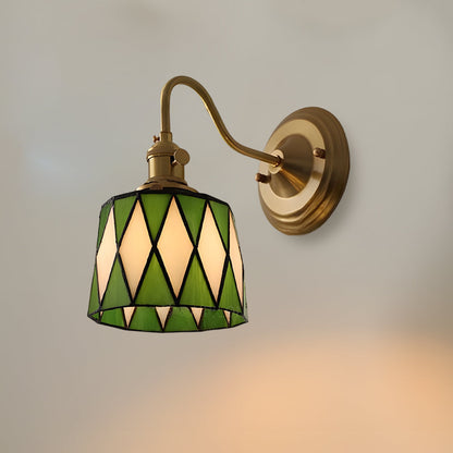 Wandlamp Tiffany Glas Koper Art Deco Vintage E27 Studeerkamer Hal Woonkamer
