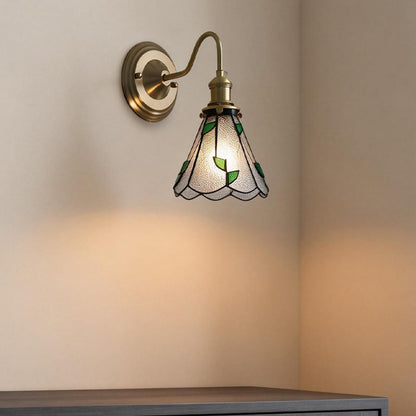 Wandlamp Tiffany Glas Koper Art Deco Vintage E27 Studeerkamer Hal Woonkamer