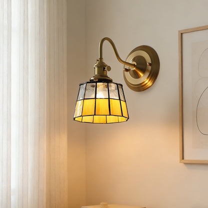 Wandlamp Tiffany Glas Koper Art Deco Vintage E27 Studeerkamer Hal Woonkamer