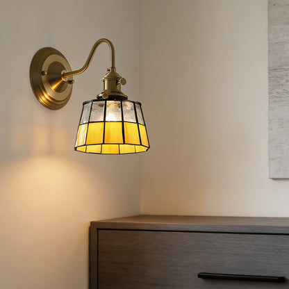 Wandlamp Tiffany Glas Koper Art Deco Vintage E27 Studeerkamer Hal Woonkamer