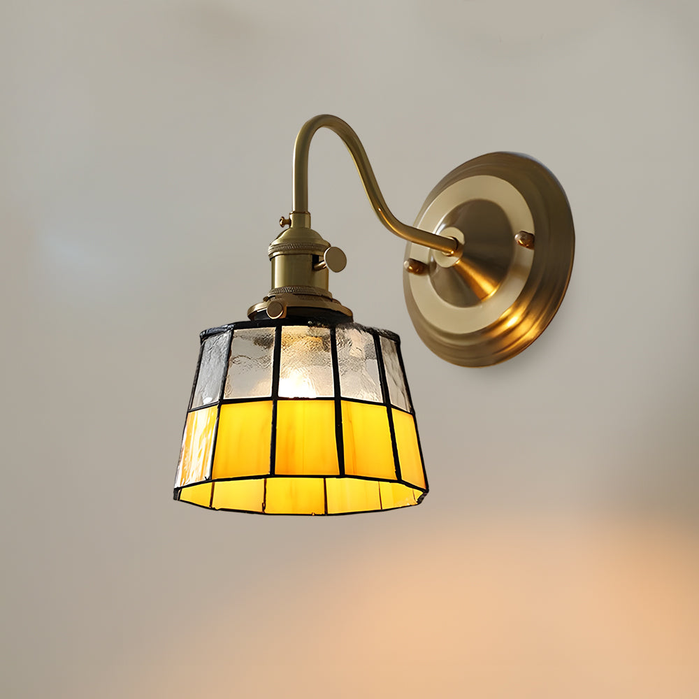Wandlamp Tiffany Glas Koper Art Deco Vintage E27 Studeerkamer Hal Woonkamer
