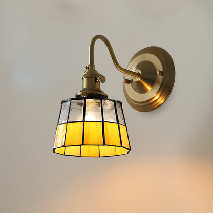 Wandlamp Tiffany Glas Koper Art Deco Vintage E27 Studeerkamer Hal Woonkamer