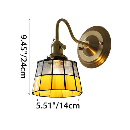 Wandlamp Tiffany Glas Koper Art Deco Vintage E27 Studeerkamer Hal Woonkamer
