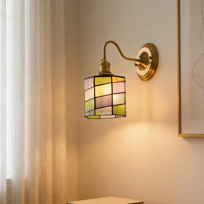 Wandlamp Tiffany Glas Koper Art Deco Vintage E27 Studeerkamer Hal Woonkamer