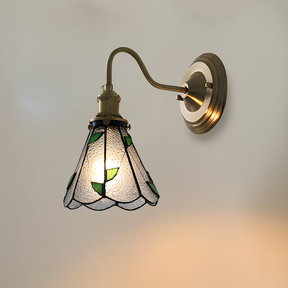 Wandlamp Tiffany Glas Koper Art Deco Vintage E27 Studeerkamer Hal Woonkamer