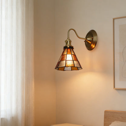 Wandlamp Tiffany Glas Koper Art Deco Vintage E27 Studeerkamer Hal Woonkamer